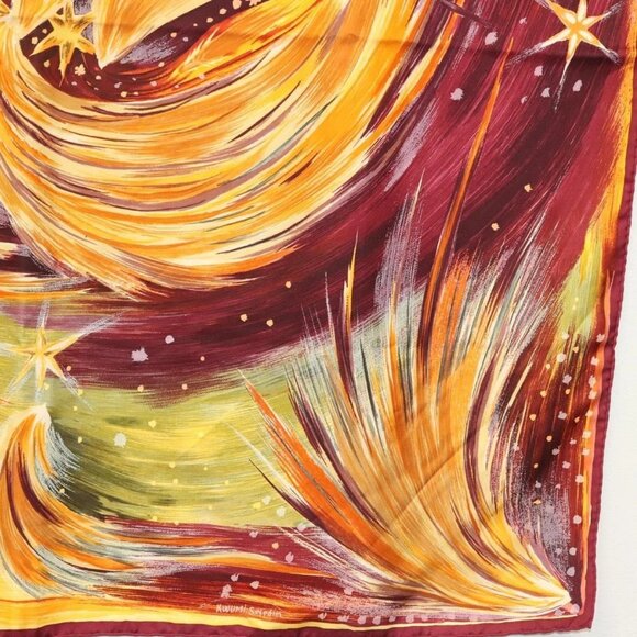 HERMES Carre 90 Scarf ""FEUX DU CIEL"" Silk Yellow Auth - Picture 7 of 16